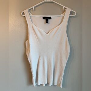 White House Black Market V-Neck Ribbed Tank Top